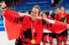 Team Canada forward Marie-Philip Poulin (29) celebrates with her gold medal after defeating the United States in women's hockey gold medal game action at the 2022 Winter Olympics in Beijing on Thursday, Feb. 17, 2022.&nbsp;Poulin and Canada reclaimed the gold medal with a 3-2 win over the United States. THE CANADIAN PRESS/Ryan Remiorz