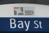 A street sign along Bay Street in Toronto's financial district is shown on Tuesday, Jan. 12, 2021. THE CANADIAN PRESS/Nathan Denette