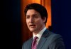 Canadian Prime Minister Justin Trudeau responds to a question during a joint media availability with British Prime Minister Boris Johnson and Prime Minister of the Netherlands Mark Rutte on Downing St., Monday, March 7, 2022 in London. THE CANADIAN PRESS/Adrian Wyld