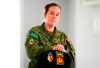 Lt. Col. Sarah Heer, Commanding Officer 2nd Regiment Royal Canadian Horse Artillery (2 RCHA) is pictured in Ottawa on Tuesday, March 8, 2022. Heer has been dealing with a range of emotions over the past two weeks: fear, worry and more than a little pride as she has watched her former students defend their country. THE CANADIAN PRESS/Sean Kilpatrick