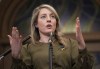 Foreign Affairs Minister Melanie Joly responds to questions in the Foyer of the House of Commons in Ottawa, Tuesday, March 15, 2022. Joly says the Russian invasion of Ukraine has unified western nations like never before and strengthened NATO’s alliance. THE CANADIAN PRESS/Adrian Wyld