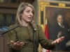 Foreign Affairs Minister Mélanie Joly responds to questions in the Foyer of the House of Commons, Tuesday, March 15, 2022, in Ottawa. Joly says Canada will soon impose new sanctions on Russia for its invasion of Ukraine. THE CANADIAN PRESS/Adrian Wyld