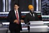 Liberal Leader Justin Trudeau, left, and NDP Leader Jagmeet Singh, prepare for the start of the federal election English-language Leaders debate in Gatineau, Que., on Thursday, Sept. 9, 2021. THE CANADIAN PRESS/Justin Tang