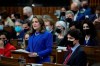 Finance Minister Chrystia Freeland tables the federal budget in the House of Commons in Ottawa, Thursday, April 7, 2022. The federal Liberal government hopes to ease the housing crisis with more than $10 billion in funding meant to speed up home construction and repairs. The commitments are part of a raft of promises in the federal budget unveiled Thursday that also include a two-year ban on foreign investors buying homes and tax measures meant to reduce speculation.THE CANADIAN PRESS/Adrian Wyld