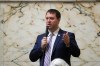 Maryland Del. Dan Cox, a Republican, speaks against a measure to expand abortion access in Maryland on Saturday, April 9, 2022, in Annapolis, Md. (AP Photo/Brian Witte)