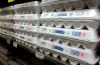 This July 6, 2016, file photo shows egg cartons displayed on a shelf at a market in San Francisco. Agriculture and Agri-Food Canada says the food industry is making adjustments to maintain supplies of poultry and eggs in the face of  a large outbreak of avian flu in Canada and around the world.THE CANADIAN PRESS/AP/Jeff Chiu, File