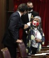 Prime Minister Justin Trudeau shares an elbow bump with Sen. Ratna Omidvar prior to the throne speech in the Senate chamber in Ottawa on Wednesday, Sept. 23, 2020.  The independent senator is calling on the House of Commons to fast-track a new law she is proposing to confiscate the billions of dollars of frozen Russian assets and use them to rebuild Ukraine.THE CANADIAN PRESS/Adrian Wyld