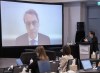 Lawyer Josh Bryson, right, representing the family of Joy and Peter Bond, questions Michael Hallowes, a specialist in digital platforms for public safety and national security, as he provides information related to public alert systems at the Mass Casualty Commission inquiry into the mass murders in rural Nova Scotia on April 18/19, 2020, in Dartmouth, N.S. on Wednesday, May 11, 2022. Gabriel Wortman, dressed as an RCMP officer and driving a replica police cruiser, murdered 22 people. THE CANADIAN PRESS/Andrew Vaughan