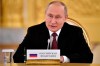 Russian President Vladimir Putin addresses a meeting of the leaders of the Collective Security Treaty Organization (CSTO) at the Kremlin in Moscow, Russia, Monday, May 16, 2022. THE CANADIAN PRESS/Alexander Nemenov/Pool Photo via AP