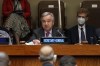 United Nations Secretary General Antonio Guterres speaks as U.S. Secretary of State Antony Blinken chairs a ministerial meeting on growing food insecurity around the world, which has been exacerbated by Russia's war on Ukraine, Wednesday, May 18, 2022, in United Nations headquarters. (AP Photo/John Minchillo)