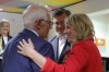 Ukraine's foreign minister Dmytro Kuleba, center, is welcomed by European Union foreign policy chief Josep Borrell and Canada's foreign minister Melanie Joly prior to a meeting of EU foreign ministers at the European Council building in Brussels, Monday, May 16, 2022. THE CANADIAN PRESS/Pool Photo via AP-Stephanie Lecocq