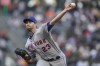 New York Mets' David Peterson pitches against the San Francisco Giants during the first inning of a baseball game in San Francisco, Monday, May 23, 2022. (AP Photo/Jeff Chiu)