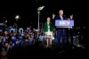 Democratic presidential candidate former Vice President Joe Biden, right, speaks next to his wife Jill during a primary election night rally Tuesday, March 3, 2020, in Los Angeles. (AP Photo/Marcio Jose Sanchez)