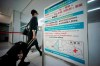 A flight attendant walks through body temperature scanners and a notice board on coronavirus at Narita international airport in Narita, near Tokyo, Thursday, Jan. 23, 2020. China closed off the city of more than 11 million people Thursday in an unprecedented effort to try to contain a deadly new viral illness that has sickened hundreds and spread to other cities and countries in the Lunar New Year travel rush. (AP Photo/Eugene Hoshiko)