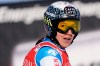 Switzerland's Wendy Holdener reacts in the finish area of an alpine ski, women's World Cup super G, in Garmish Partenkirchen, Germany, Sunday, Feb. 9, 2020. (AP Photo/Giovanni Auletta)