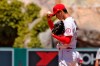 Los Angeles Angels designated hitter Shohei Ohtani, of Japan, gets set to pitch during the second inning of a baseball game against the Houston Astros Sunday, Aug. 2, 2020, in Anaheim, Calif. (AP Photo/Mark J. Terrill)