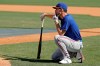 Texas Rangers' Greg Bird gets ready to bat during spring training baseball practice Monday, Feb. 17, 2020, in Surprise, Ariz. (AP Photo/Charlie Riedel)