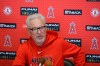 Los Angeles Angels manager Joe Maddon speaks during a news conference at the spring training baseball facility, Tuesday, Feb. 11, 2020, in Tempe, Ariz. (AP Photo/Darron Cummings)