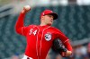 Cincinnati Reds starting pitcher Sonny Gray throws against the Los Angeles Dodgers during the first inning of a spring training baseball game Monday, March 2, 2020, in Goodyear, Ariz. (AP Photo/Ross D. Franklin)