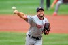 Washington Nationals starting pitcher Max Scherzer delivers a pitch during the first inning of a baseball game against the Baltimore Orioles, Sunday, Aug. 16, 2020, in Baltimore. (AP Photo/Nick Wass)