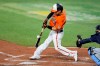 Baltimore Orioles' Andrew Velazquez swings at a pitch from Tampa Bay Rays starting pitcher Tyler Glasnow during the second inning of a baseball game, Saturday, Aug. 1, 2020, in Baltimore. (AP Photo/Julio Cortez)