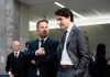 CP
Prime Minister Xavier Bettel (left) of Luxembourg speaks with Canadian Prime Minister Justin Trudeau at NATO headquarters in Brussels today. (Thibault Camus / The Associated Press)