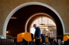 Brett Atencio Thomas, an employee at Union Station, votes at a polling station there on Election Day, Tuesday, Nov. 3, 2020, in Los Angeles. (AP Photo/Chris Pizzello)