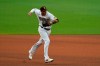 San Diego Padres third baseman Manny Machado throws to first for the out on Colorado Rockies' Josh Fuentes during the fourth inning of a baseball game Wednesday, Sept. 9, 2020, in San Diego. (AP Photo/Gregory Bull)