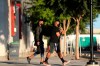 Members of the San Jose Earthquakes depart the stadium where the team had been scheduled to play the Portland Timbers in an MLS soccer match in San Jose, Calif., Wednesday, Aug. 26, 2020. Major League Soccer players boycotted five games Wednesday night in a collective statement against racial injustice. The players' action came after all three NBA playoff games were called off in a protest over the police shooting of Jacob Blake in Wisconsin on Sunday night.