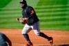 San Francisco Giants third baseman Pablo Sandoval warms up before the team's baseball game against the Colorado Rockies on Tuesday, Sept. 1, 2020, in Denver. (AP Photo/David Zalubowski)