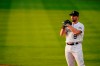 Colorado Rockies first baseman Daniel Murphy waits a San Francisco Giants batter during the third inning of a baseball game Tuesday, Aug. 4, 2020, in Denver. (AP Photo/Jack Dempsey)