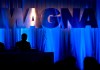 The Magna International Inc. logo is seen prior to the company's annual general meeting to begin in Toronto on May 10, 2013. THE CANADIAN PRESS/Nathan Denette