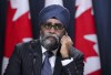 Minister of National Defence Harjit Sajjan takes part in a press conference in Ottawa on Wednesday, Jan. 30, 2019. NATO says it has suspended a training mission for soldiers in the Iraqi army in the wake of the killing of Iranian General Qassem Soleimani. THE CANADIAN PRESS/Sean Kilpatrick