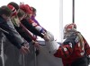 Canada's Emerance Maschmeyer (30) shakes hands with fans before the start of the IIHF Ice Hockey Women's World Championship preliminary round game against Finland, in Plymouth, Mich., on Saturday, April 1, 2017. THE CANADIAN PRESS/Jason Kryk