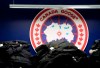 Canada Goose jackets are piled up at the Canada Goose factory in Toronto on April 2, 2015. THE CANADIAN PRESS/Nathan Denette