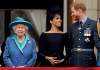 Britain's Queen Elizabeth II, and Meghan the Duchess of Sussex and Prince Harry watch a flypast of Royal Air Force aircraft pass over Buckingham Palace in London on Tuesday, July 10, 2018. Queen agrees to let Harry and Meghan move part-time to Canada after 'constructive' royal summit. She says she would have preferred Harry and Meghan to remain full-time royals but respects wish for an independent life. THE CANADIAN PRESS/AP, Matt Dunham