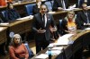 Manitoba opposition leader Wab Kinew speaks after the reading of the Speech from the Throne at the Manitoba Legislature in Winnipeg, Monday, September 30, 2019. Manitoba New Democrats are postponing their annual convention because of the novel coronavirus. THE CANADIAN PRESS/John Woods