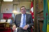 Saskatchewan Premier Scott Moe sits for a year end interview at the Legislative Building in Regina on December 10, 2019. Saskatchewan Premier Scott Moe says he made mistake when he stated Coronavirus as a reason why he's not committed to keeping the province's October election date. Moe made the comment last Friday after a funding announcement when he said unrest caused by rail blockades and the spread of the disease are affecting the economy. THE CANADIAN PRESS/Mark Taylor