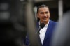 Manitoba NDP leader Wab Kinew speaks with media in Winnipeg's west end, Monday, September 9, 2019. Manitoba's Opposition New Democrats want to give the title of honorary first premier to Metis leader Louis Riel. THE CANADIAN PRESS/John Woods