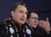 Assembly of First Nations (AFN) National Chief Perry Bellegarde is joined by First Nations leaders as they discuss the current situation and actions relating to the Wet'suwet'en hereditary chiefs during a press conference at the National Press Theatre in Ottawa on Tuesday, Feb. 18, 2020. THE CANADIAN PRESS/Sean Kilpatrick