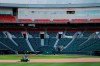 Grounds crew work on the field following the announcement that the Toronto Blue Jays will play their 2020 home games at Sahlen Field, their Triple-A affiliate, Friday, July 24, 2018, in Buffalo N.Y. The Blue Jays will play their first game at Buffalo, N.Y., tonight when they open a two-game series against the Miami Marlins at Sahlen Field. THE CANADIAN PRESS/AP-Jeffrey T. Barnes