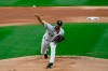 Chicago White Sox starting pitcher Lucas Giolito delivers during the first inning of the team's baseball game against the Pittsburgh Pirates, Tuesday, Aug. 25, 2020, in Chicago. (AP Photo/Matt Marton)