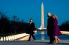 President-elect Joe Biden and his wife Jill Biden leave a COVID-19 memorial event at the Lincoln Memorial Reflecting Pool, Tuesday, Jan. 19, 2021, in Washington. (AP Photo/Evan Vucci)