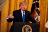 President Donald Trump speaks during an event on human trafficking in the East Room of the White House, Friday, Jan. 31, 2020, in Washington. (AP Photo/ Evan Vucci)