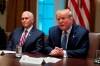 Vice President Mike Pence listens as President Donald Trump speaks during a roundtable on school choice in the Cabinet Room of the White House, Monday, Dec. 9, 2019, in Washington. (AP Photo/ Evan Vucci)