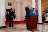 President Joe Biden, accompanied by Vice President Kamala Harris, speaks Tuesday, April 20, 2021, at the White House in Washington, after former Minneapolis police Officer Derek Chauvin was convicted of murder and manslaughter in the death of George Floyd. (AP Photo/Evan Vucci)