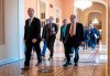 House Democratic impeachment managers, from left, House Intelligence Committee Chairman Adam Schiff, D-Calif., Rep. Jason Crow, D-Colo., Rep. Zoe Lofgren, D-Calif., and House Judiciary Committee Chairman Jerrold Nadler, D-N.Y., arrive for the start of the third day of the impeachment trial of President Donald Trump on charges of abuse of power and obstruction of Congress, at the Capitol in Washington, Thursday, Jan. 23, 2020. (AP Photo/J. Scott Applewhite)