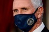 Vice President Mike Pence finishes a swearing-in ceremony for senators in the Old Senate Chamber at the Capitol in Washington, Sunday, Jan. 3, 2021. (AP Photo/J. Scott Applewhite, Pool)