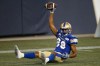 CP
Kenny Lawler celebrates his second touchdown of the night against the Hamilton Tiger-Cats on Thursday at IF Field. (John Woods / The Canadian Press)