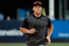 New York Yankees' Aaron Judge runs during a spring training baseball workout Thursday, Feb. 20, 2020, in Tampa, Fla. (AP Photo/Frank Franklin II)